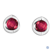 10kt White Gold Ruby Stud Earrings