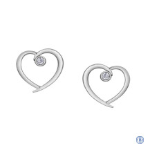 10kt White Gold 0.31ct Diamond Heart Earrings