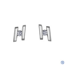 10kt White Gold 0.07ct Tension Set Diamond Earrings