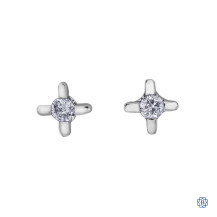 10kt White Gold 0.05ct Star Set Diamond Earrings