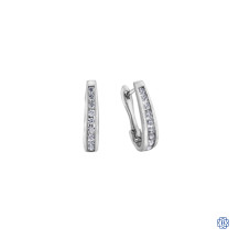 10kt White Gold Forever Jewellery 0.10ct Channel Set Diamond Earrings