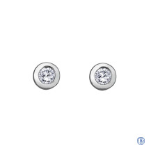 10kt White Gold 0.08ct Bezel Set Diamond Earrings