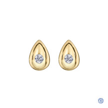 10kt Yellow Gold 0.04ct Tear Drop Diamond Earrings