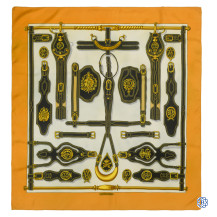 Hermès Harnais Des Presidents Silk Scarf