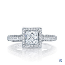 18kt White Gold Tacori Classic Crescent Moissanite Engagement Ring