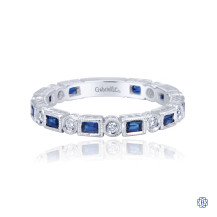 Gabriel & Co. 14kt White Gold Sapphire Diamond Stackable Ring