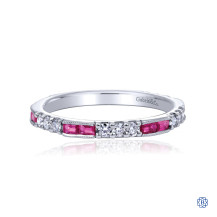 Gabriel & Co. 14kt White Gold Ruby Diamond Stackable Ring