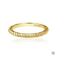 Gabriel & Co. 14K Yellow Gold Twisted Rope Stackable Ring