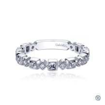 Gabriel & Co. 14K White Gold Geometric Diamond Ladies Ring