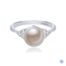 Gabriel & Co. 14kt White Gold Diamond Pearl Ring