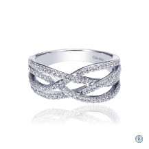 Gabriel & Co. 14K White Gold Intersecting Diamond Ring