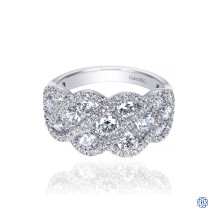 Gabriel & Co. 14K White Gold Woven Diamond Statement Ring