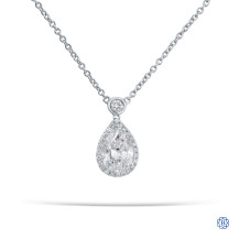 18kt White Gold 1.51ct Pear Shape Diamond Pendant with Chain