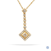 18kt Yellow Gold 0.98ct Diamond Pendant with Chain