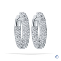 14kt White Gold 2.48ct Diamond Hoop Earrings