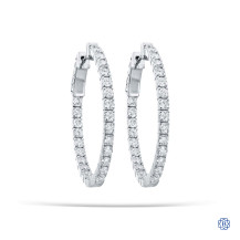 14kt White Gold 2.37ct Diamond Hoop Earrings