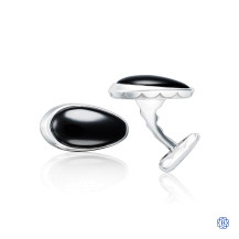 Silver Tacori Blue Topaz and Mother of Pearl Monterey Cufflinks