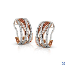 Simon G 18kt white and rose gold diamond Earrings