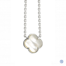 18kt Gold Mother of Pearl Clover Necklace