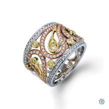 Simon G 18kt white, yellow and rose gold Diamond ring