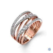 Simon G 18kt rose gold diamond ring