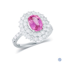 Platinum Pink Sapphire and Diamond Ring