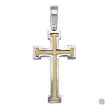 Yellow and White Gold Cross