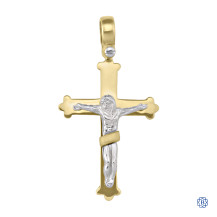 Yellow and White Gold Crucifix