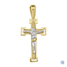 Yellow and White Gold Crucifix