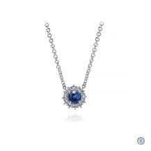 Gabriel & Co. 14kt White Gold Diamond Sapphire Necklace