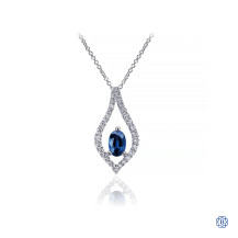 Gabriel & Co. 14kt White Gold Sapphire Diamond Necklace