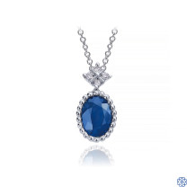 Gabriel & Co. 14kt White Gold Sapphire Diamond Necklace