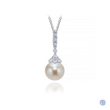 Gabriel & Co. 14kt White Gold Diamond Pearl Necklace