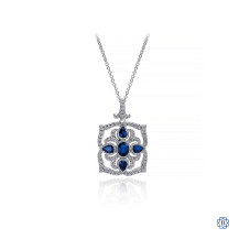 Gabriel & Co. 14kt White Gold Sapphire Diamond Necklace