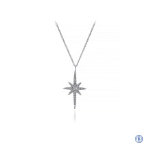 Gabriel & Co. 14K White Gold Diamond Starburst Pendant Necklace