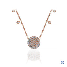 Gabriel & Co. 14k Rose Gold Diamond Disc and Charms Fashion Necklace