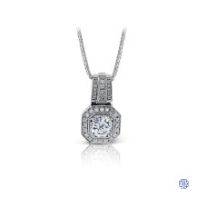 Simon G 18kt white gold diamond pendant with chain