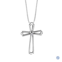 10kt White Gold Cross Diamond Pendant