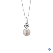 10kt White Gold Pearl and Diamond Pendant