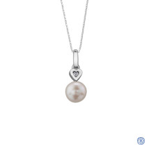 10kt White Gold Forever Jewellery Pearl and Diamond Pendant