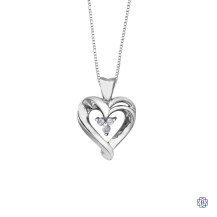 10kt White Gold 0.045ct Diamond Heart Pendant