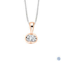 10kt Rose Gold 0.04ct Tension Set Diamond Pendant