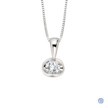 10kt White Gold 0.04ct Tension Set Diamond Pendant