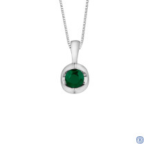 10kt White Gold Emerald Tension Set Pendant