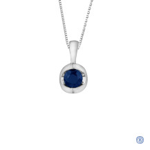 10kt White Gold Sapphire Tension Set Pendant