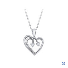 10kt White Gold 0.03ct Diamond Together Forever Heart Pendant