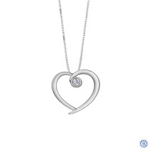 10kt White Gold 0.03ct Diamond Heart Pendant