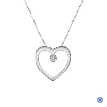 10kt White Gold 0.01ct Diamond Heart Pendant
