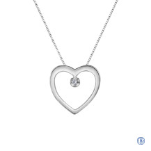 10kt White Gold 0.01ct Diamond Heart Pendant