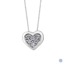 10kt White Gold 0.05ct Diamond Heart Pendant